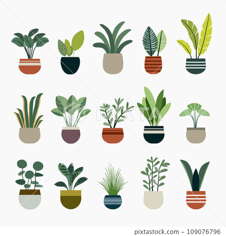 Minimal interior houseplant simplicity freehand drawing flat design. Minimal interior houseplant simplicity freehand drawing flat design. 109076796