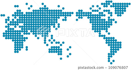 Circle shape world map on white background. 109076807