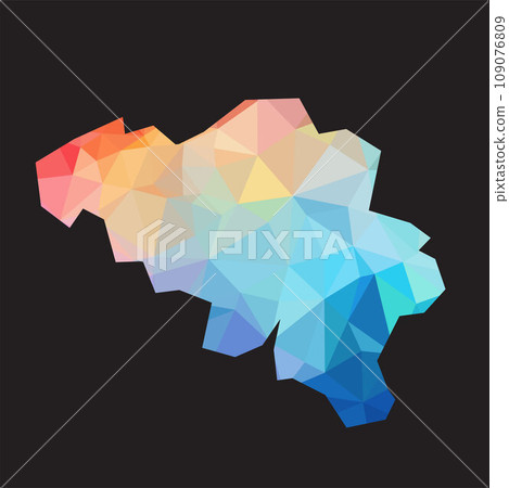 Colorful abstract vector low polygonal of Belgium map. Colorful abstract vector low polygonal of Belgium map. 109076809