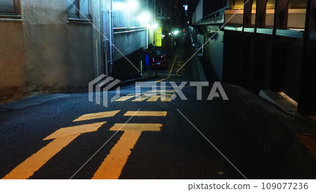 The back streets of Ginza at night are a little creepy The back streets of Ginza at night are a little creepy 109077236