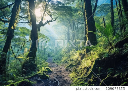 Trail in Rainforest, Generative AI 109077855