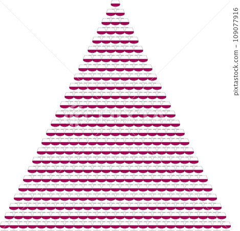Pyramid of stacked glasses of red wine, background material Pyramid of stacked glasses of red wine, background material 109077916