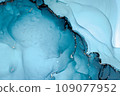 Color Ocean Water. on Paper. Alcohol Inks Trendy 109077952
