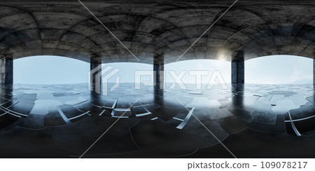 360 degree full panorama environment map of of a spacious room with abundant natural light streaming in3d render illustration 109078217