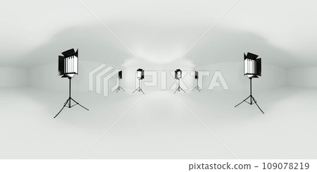 360 degree full panorama environment map of of a group of illuminated standing lights in a modern room 3d render illustration 360 degree full panorama environment map of of a group of illuminated standing lights in a modern room 3d render illustration 109078219
