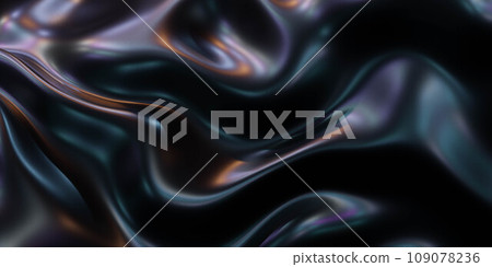 A dynamic and abstract 3D illustration with black and purple wavy lines on a dark background 3d render illustration A dynamic and abstract 3D illustration with black and purple wavy lines on a dark background 3d render illustration 109078236