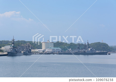 Maritime Self-Defense Force destroyer anchored in Yokosuka Maritime Self-Defense Force destroyer anchored in Yokosuka 109078238
