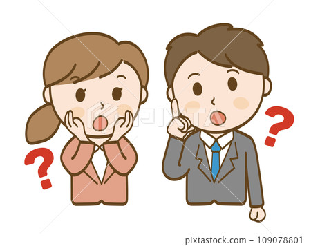 Hatena? A female office worker and a male office worker in suits are wondering 109078801