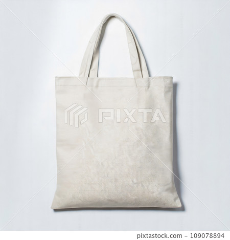 Plain white tote bag without pattern | Canvas tote bag | AI-generated image 109078894