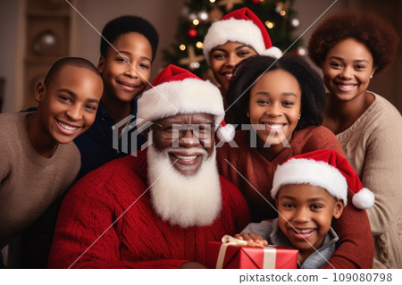 African family celebrating Christmas African family celebrating Christmas 109080798