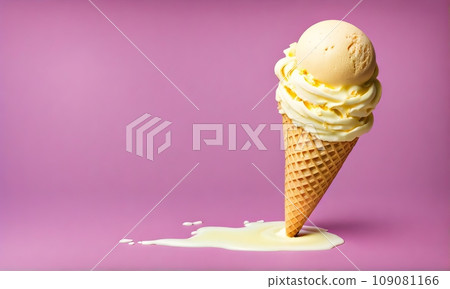 Ice cream delight: Waffle cone with creamy goodness 109081166