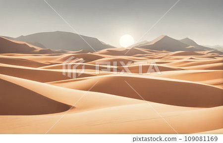 Sunny desert landscape, tranquil beauty Sunny desert landscape, tranquil beauty 109081169