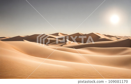Sunny desert landscape, tranquil beauty Sunny desert landscape, tranquil beauty 109081170
