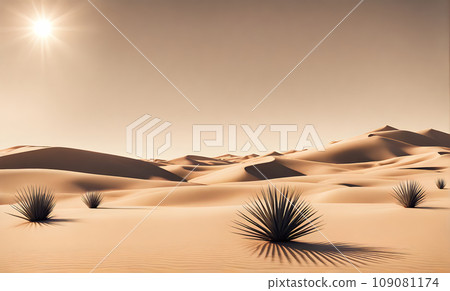 Sunny desert landscape, tranquil beauty Sunny desert landscape, tranquil beauty 109081174