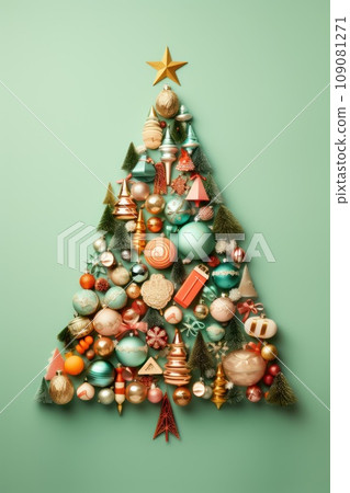 Festive decor in shape of Christmas tree 109081271