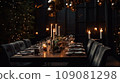 Christmas table setting with winter decoration 109081298