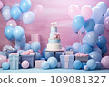 Gender party candy bar in blue and pink color 109081327