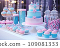 Gender party candy bar in blue and pink color 109081333