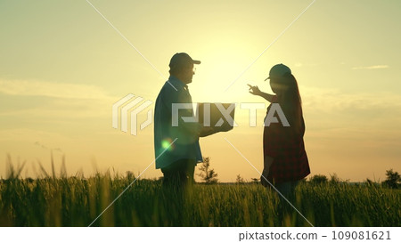 handshake work business, digital laptop work, farmers partnership deal, agriculture business, business handshake, digital computer deal, teamwork handshake, business group people, wheat field people 109081621