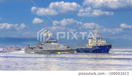 Naval military exercises in the Pacific ocean seizure of a ship with hostages Naval military exercises in the Pacific ocean seizure of a ship with hostages 109081623