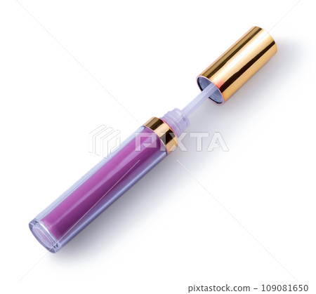 Pink Lipstick lying on the side isolated on a white background Pink Lipstick lying on the side isolated on a white background 109081650