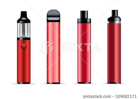 Vape pen realistic vector set of red colors 109082171