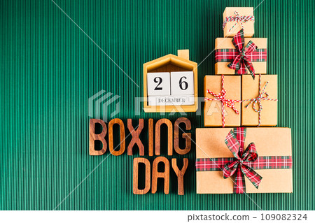 Boxing day sale seasonal promotion background 109082324