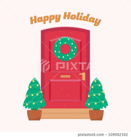 happy holiday front door happy holiday front door 109082382