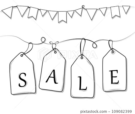 Vector hand drawn sale tags  109082399