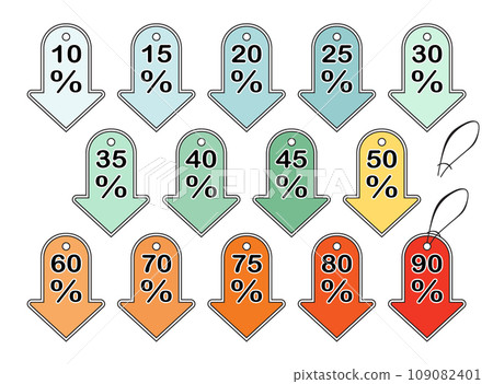 Vector hand drawn sale/discount tags  109082401
