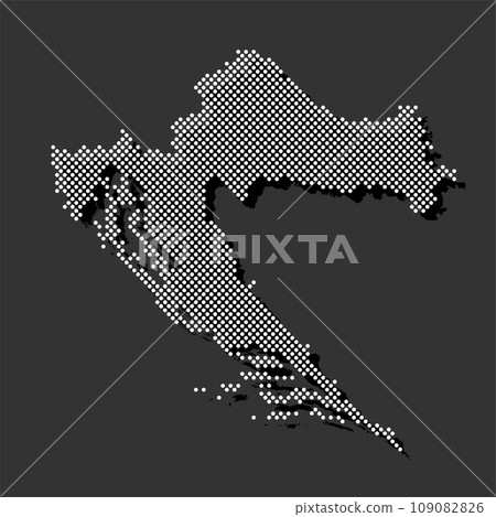 Vector map Croatia for points, dotted template Vector map Croatia for points, dotted template 109082826