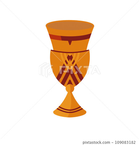 Wooden goblet Kwanzaa illustration on isolated white background hand drawn Wooden goblet Kwanzaa illustration on isolated white background hand drawn 109083182