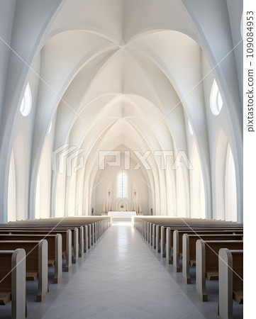Interior of a gothic church with incredible light 109084953