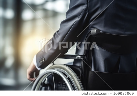 Happy disabled man during business meeting, horizontal Happy disabled man during business meeting, horizontal 109085069
