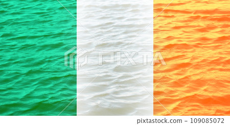 Ireland waving flag. Banner for design. Copy space. Protests Dublin. Symbol of irish nation. Demonstration. Out of focus Ireland waving flag. Banner for design. Copy space. Protests Dublin. Symbol of irish nation. Demonstration. Out of focus 109085072