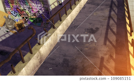 Slums and sunset [background illustration] 109085151