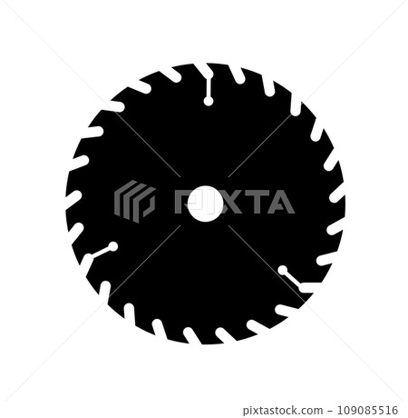 Circular saw. Rotary flat blades saw machine, cut teeth machine for carpentry, machine for wood construction. Vector 109085516