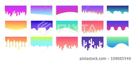Set of Template Dividers Shapes. Abstract Design Elements for Top and Bottom on Website, App, Banners or Posters. Vector 109085549