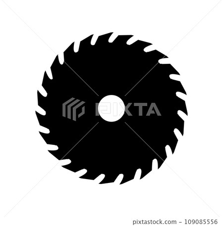 Circular saw. Rotary flat blades saw machine, cut teeth machine for carpentry, machine for wood construction. Vector Circular saw. Rotary flat blades saw machine, cut teeth machine for carpentry, machine for wood construction. Vector 109085556