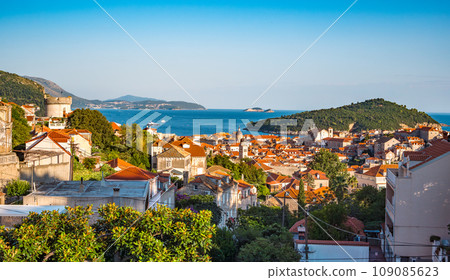 Dubrovnik, Croatia. Panoramic view of old town. Dubrovnik, Croatia. Panoramic view of old town. 109085623