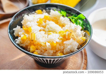 corn rice with butter 109086053