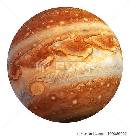 colorful gas giant planet depicting to Jupiter isolated on white background 109086632