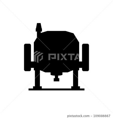 Electric wood plunge router. Power tool. Vector drawing on white background. Electric wood plunge router. Power tool. Vector drawing on white background. 109086667