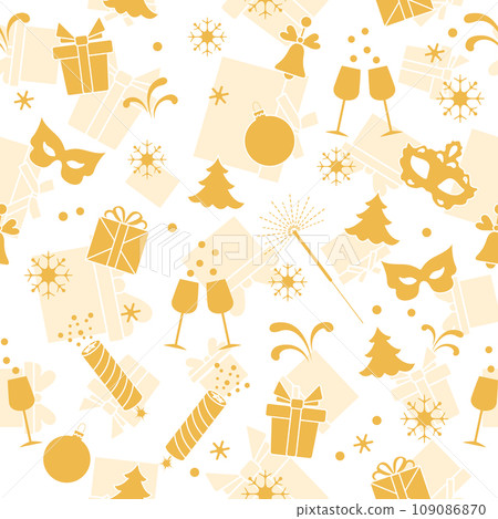 Pattern New year Merry Christmas tree Holiday Gift Pattern New year Merry Christmas tree Holiday Gift 109086870