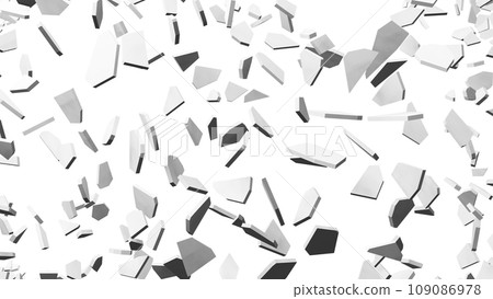 Illustration of a falling wall, concrete 109086978