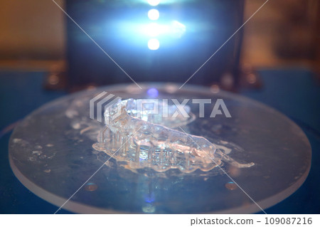 Fabrication of dental crowns and dentures made of ceramic. Scanning of plaster casts of teeth. Fabrication of ceramic dentures in a dental clinic. Ceramic dental crowns for implants. 109087216