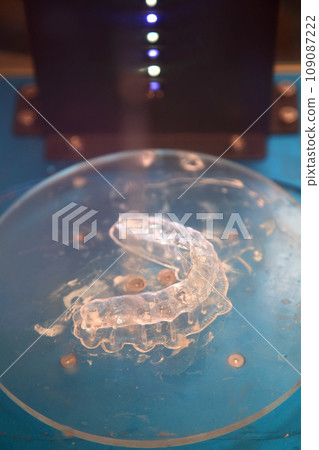 Fabrication of dental crowns and dentures made of ceramic. Scanning of plaster casts of teeth. Fabrication of ceramic dentures in a dental clinic. Ceramic dental crowns for implants. 109087222