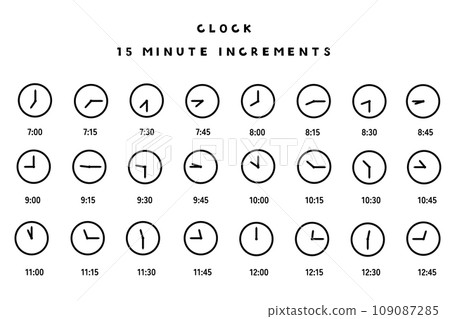 Analog clock/15 minute increments 109087285