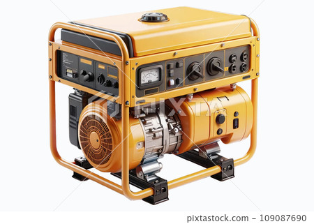 Electric AC Generator Alternator, Isolated on White Background, Industrial Equipment, Power Generation Device. Generative AI. Electric AC Generator Alternator, Isolated on White Background, Industrial Equipment, Power Generation Device. Generative AI. 109087690