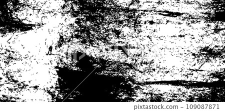 Vintage distress overlay with scratches and grunge texture in black and white. Flat vector illustration isolated 109087871